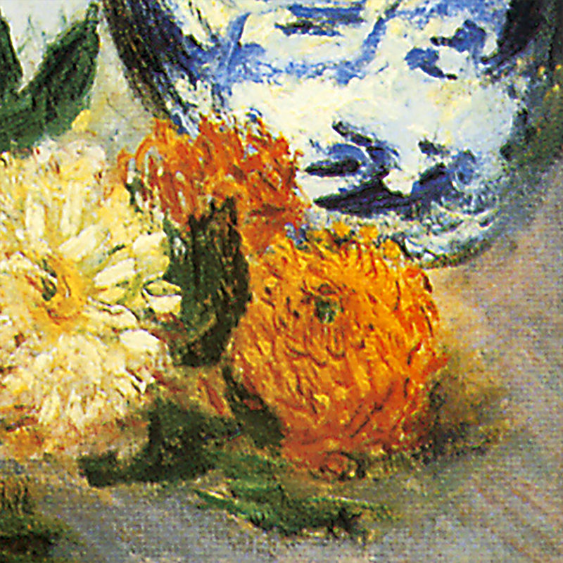 Cadre photo sur toile «Dahlias, 1883» par Claude Monet, H 42,75 po x l 16,75 po x P 1,25 po