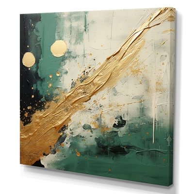«Gold and Green Paint Fusion III», reproduction sur toile