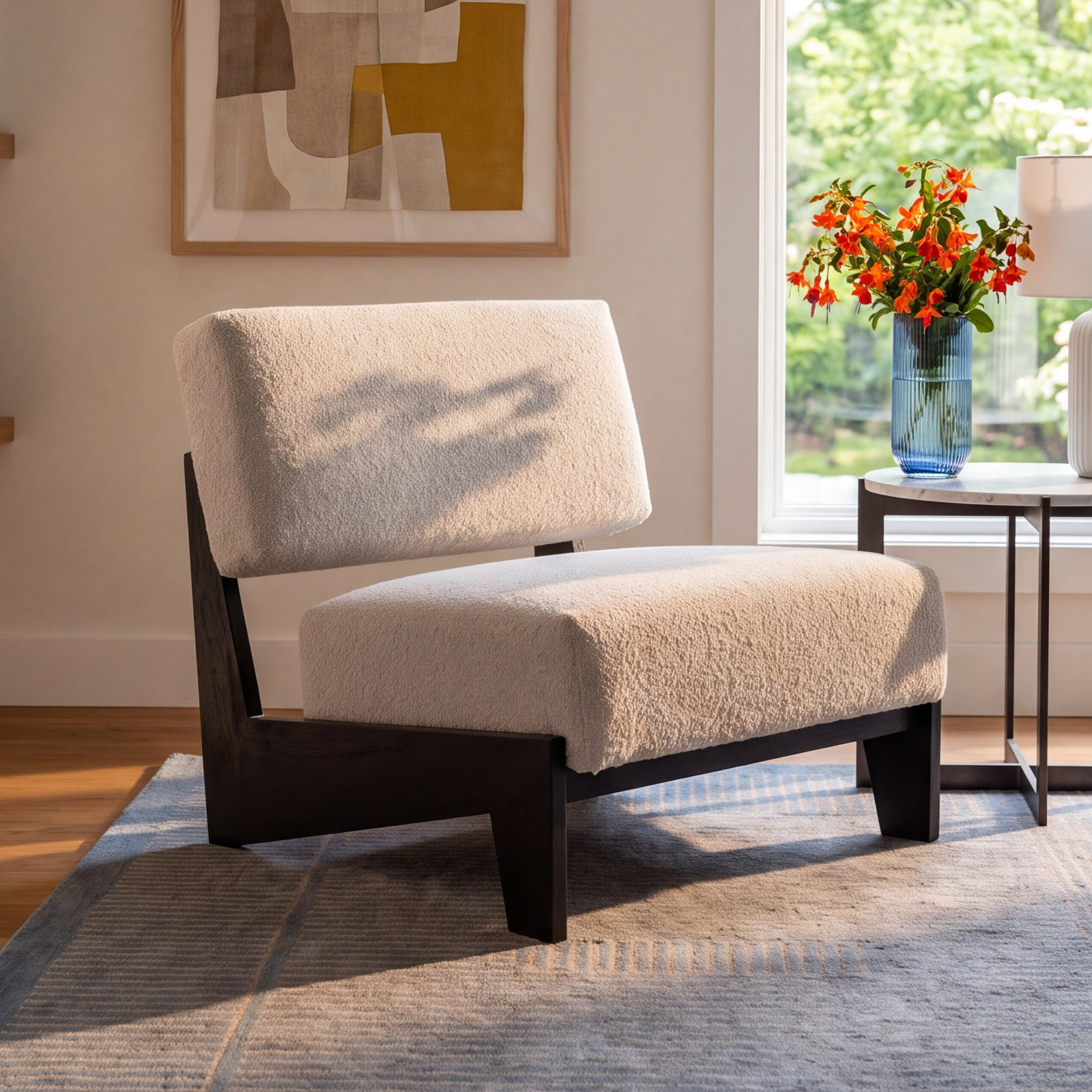 Brest Lounge Chair, Light Gray & Black