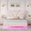 Butterfly Upholstered Floating Kid Bed With LED Light-1546819893-1546643421