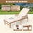 Patio Time Outdoor Reclining Chaise Lounge, 6-position Adjustable Backrest And Zippered Cushion, Hand-woven Rattan Wrapped Armrests And Hand-brush Aluminum With Breathable PVC-coated polyester, For Yard Poolside Garden, Brown And Beige