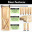 Porte de grange 80 po en bois massif non fini avec trousse de quincaillerie d'installation-90721184