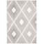 Tapis géométrique tissé à plat rectangulaire en polyester / polypropylène de 5 pi x 7 pi Bobinette ivoire / gris-856790430