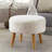 Weisser Upholstered Faux Fur Footstool-1034238321