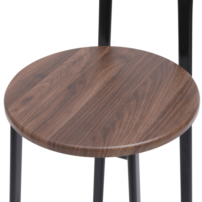 Ensemble de 3 tabourets de bar à hauteur de comptoir avec dossier et chaises sans accoudoirs pour îlot de cuisine, Brun
