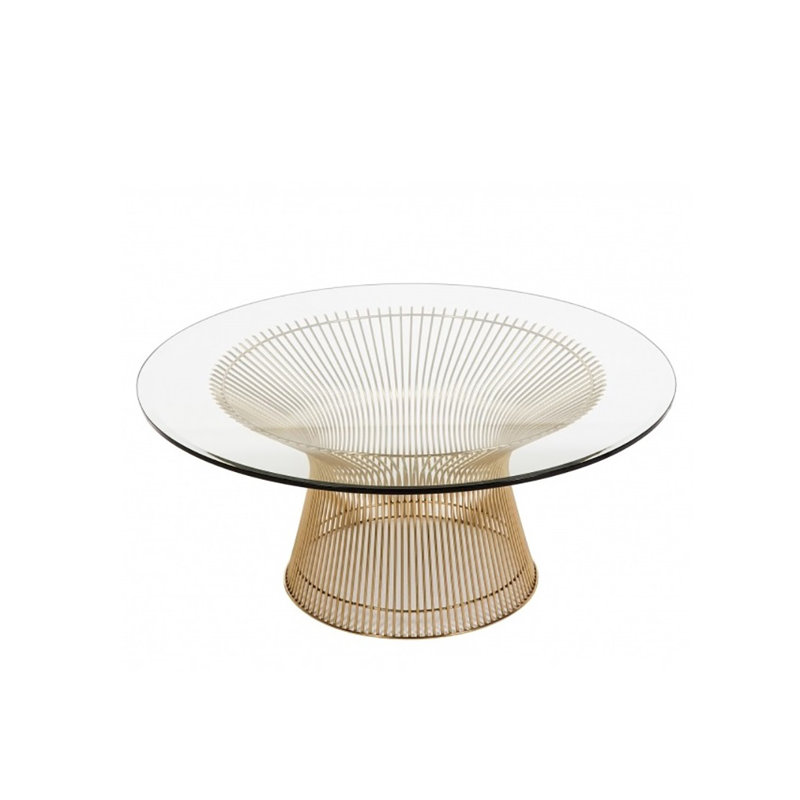 Lydie Glass Coffee Table, Gold