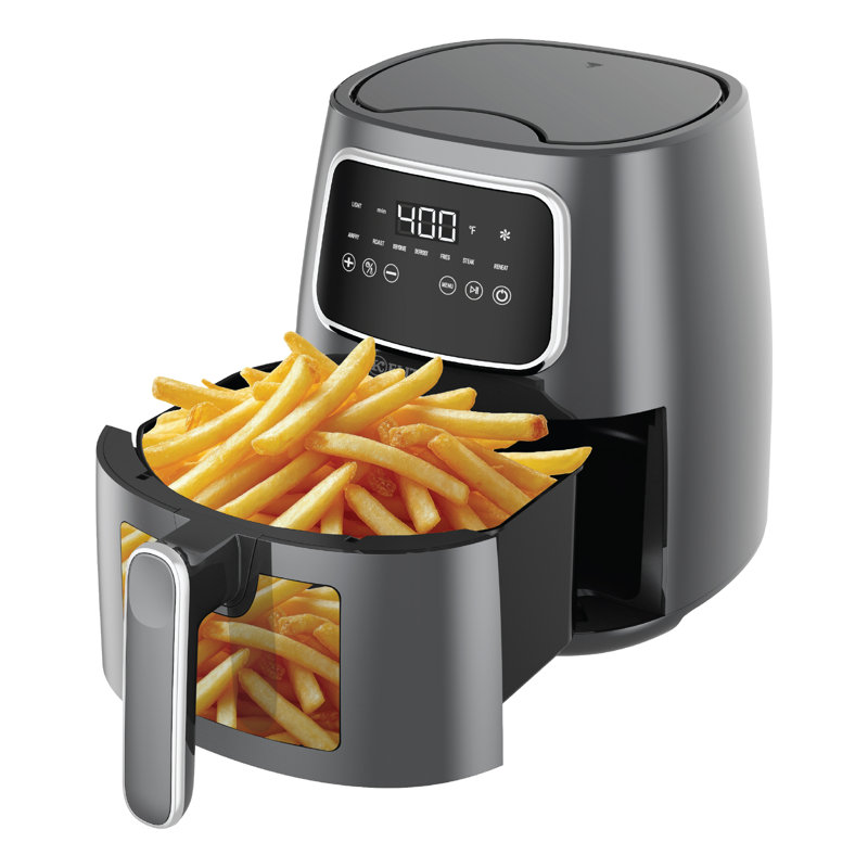 Kitchen Elite 5.5 Qt. Digital Air Fryer, Countertop Cooker with LED Screen, Grey, Gray