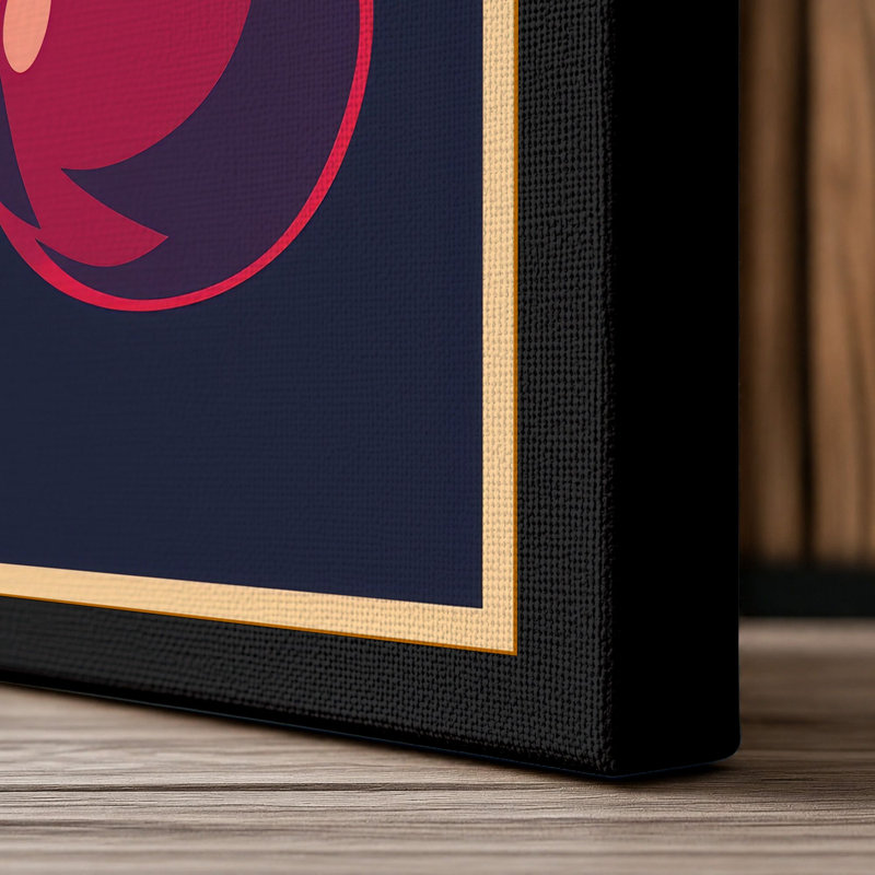 Twin Cherries Botanical - Wrapped Canvas, 18x12 - 45.7 x 30.5 cm, Black Border