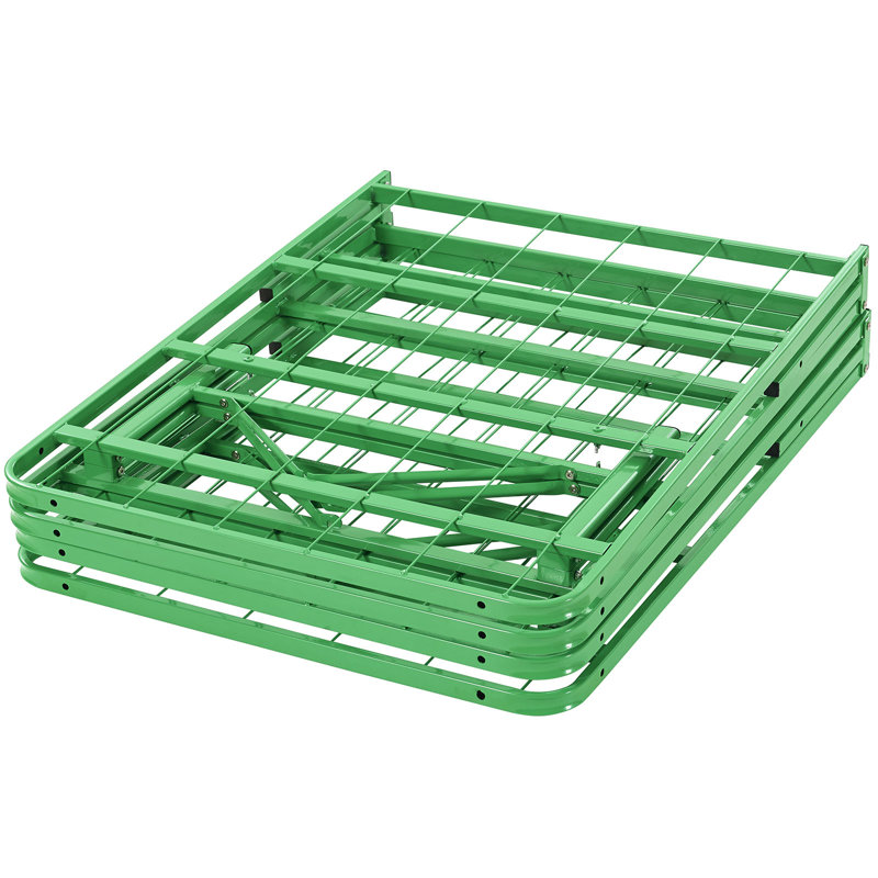 Horizon Full Light Blue Stainless Steel Metal Bed Frame with Slats