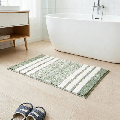 Tapis de bain antidérapant avec microfibre moelleuse, tapis de salle de bain absorbant et lavable pour plus de sécurité et de confort