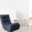Fauteuil inclinable - réglable, confortable en métal bleu marine pour le salon pliable, élégant