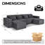 Canapé modulaire en forme de U 132,2 po, assise profonde, rembourré, sans assemblage-1540761538