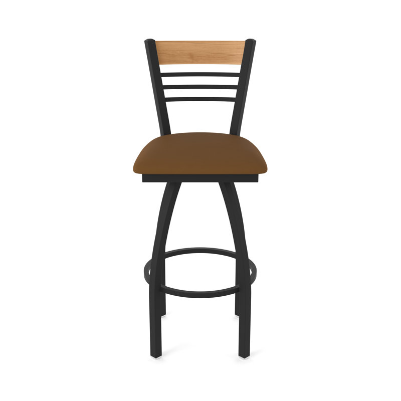 Tabouret de comptoir pivotant 880 Eleanor, Noir, Brun, Tabouret de comptoir (siège d’une hauteur de 25