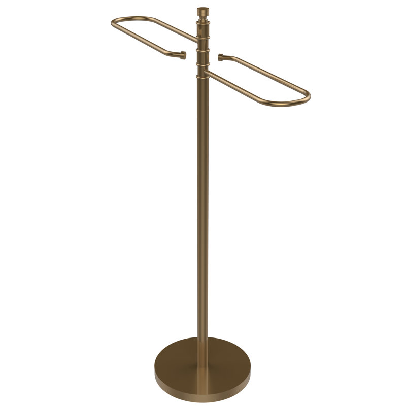 Porte-serviettes sur pied contemporain, Bronze brossé