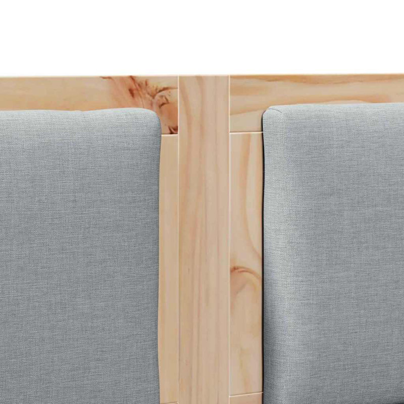 Solid Wood Headboard, Brown, Grey, King