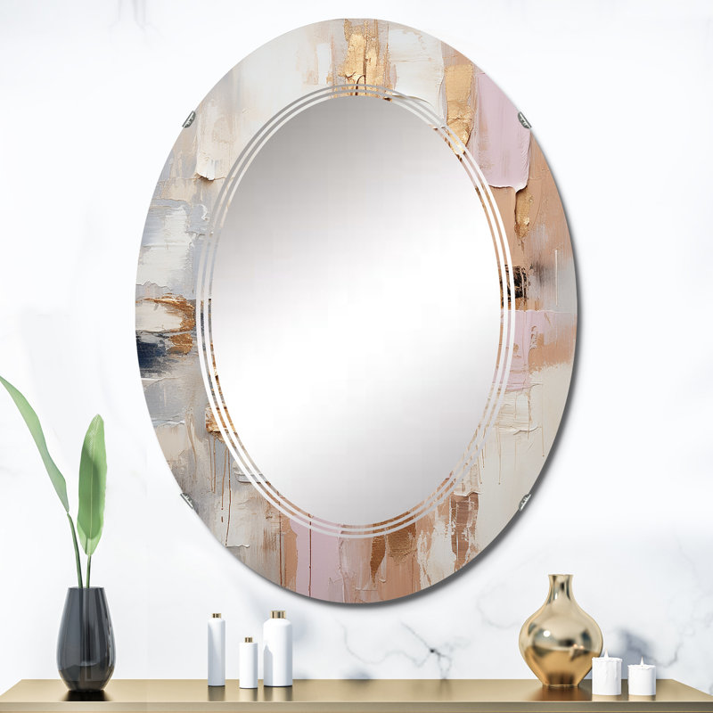 Meadbrooke - Miroir mural moderne ovale, 36 po x 24 po