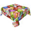 Nappe de Pâques 60 po x 60 po, motif lapin et œufs, rustique, pour la salle à manger ou la fête