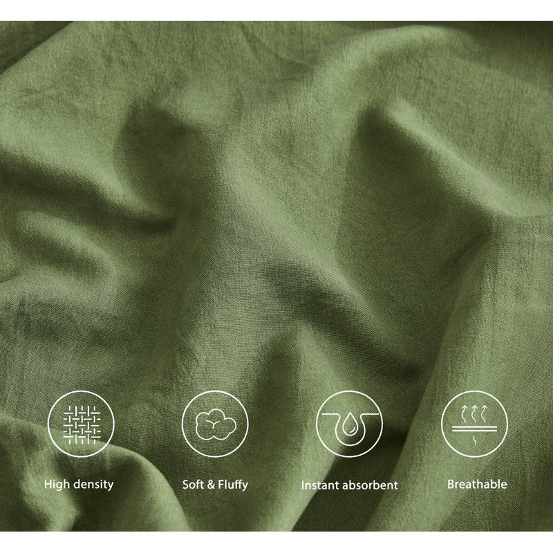 Olive Green Queen Microfiber Deep Pocket 4-Piece Sheet Set