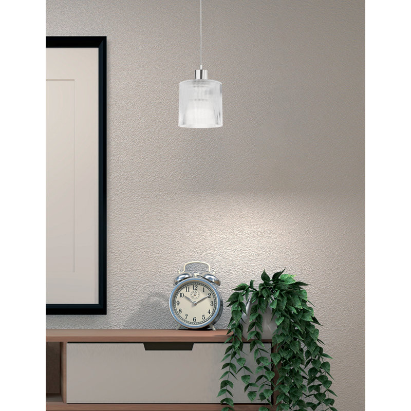 Luminaire suspendu 1 lumière Nadine, Chrome poli, H 79,75 po x l 7 po x P 7 po