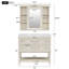 Meuble-lavabo de 36 po avec armoire à pharmacie, armoire à miroir moderne avec tablette réglable, armoire de rangement pour salle de bain à 4 tiroirs, armoire de rangement pour cadre de salle de bain en bois massif-114497825