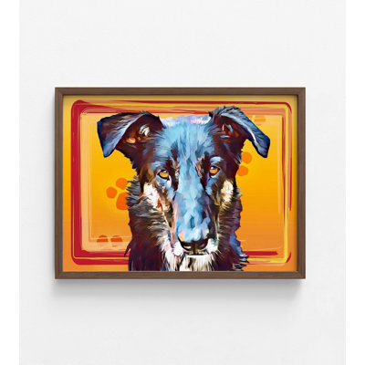 «Alay Pop Dog I» par Kim Curanta, reproduction d'art de portrait animalier, art mural dresseur de chien