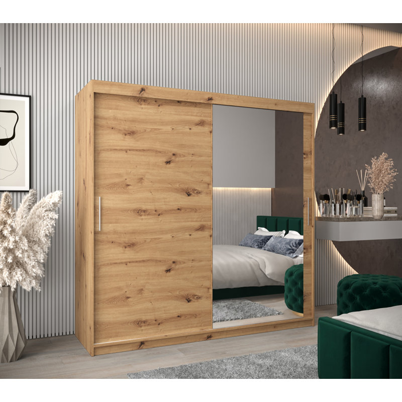 Asilah 2 Door Manufactured Wood Wardrobe, Artisan Oak
