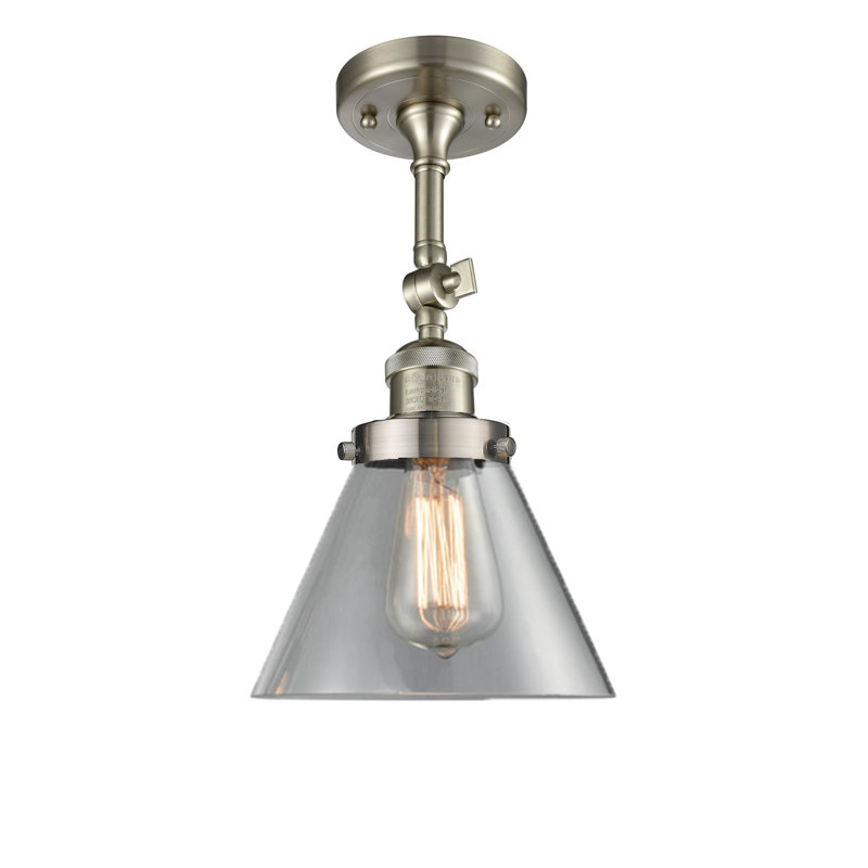 Cone 2 Light Tiltable Bath Vanity Light, 6 Watt Vinage LED Bulb, Clear, Brushed Satin Nickel