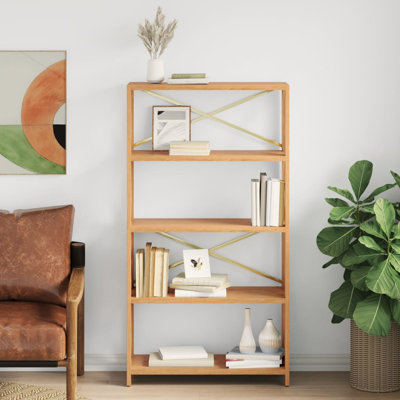 Vidaxl 3-Tier Shelf 31.5"X11.8"X30.7" Solid Wood Oak
