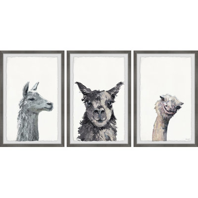 Hulda Animals 3 - Piece Framed Art