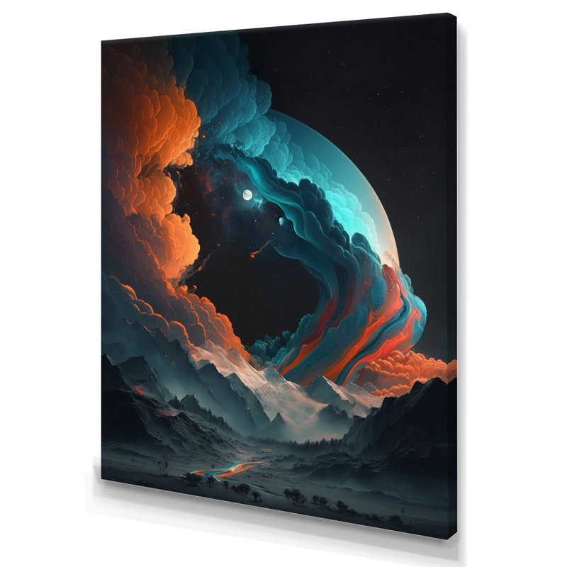 «Futuristic Landscape Galaxy I», reproduction sur toile, H 20 po x l 12 po x P 1 po, Toile tendue