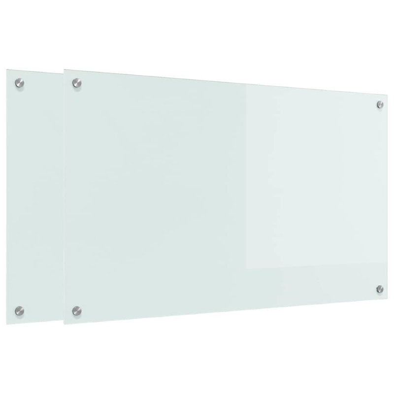 Vidaxl Kitchen Backsplash White 80 X 40 Cm Tempered Glass, 60cm H x 100cm W, White