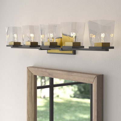 Braydon 5-Light Dimmable Vanity Light with Clear Glass Shades