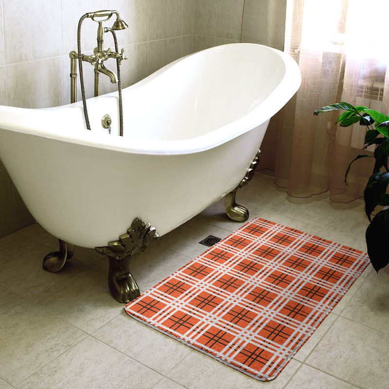 Tapis pour salle de bain Philadelphia, l 21 po x L 34 po, Orange / blanc / noir