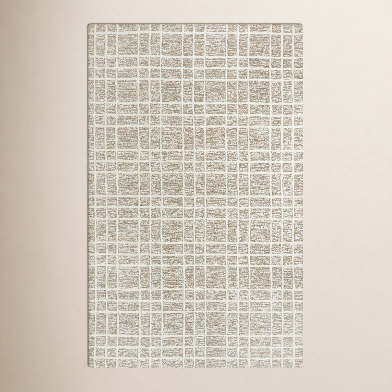 Alec Brown Hand-Tufted Geometric Wool Rug, Rectangle 7'9" x 9'9"