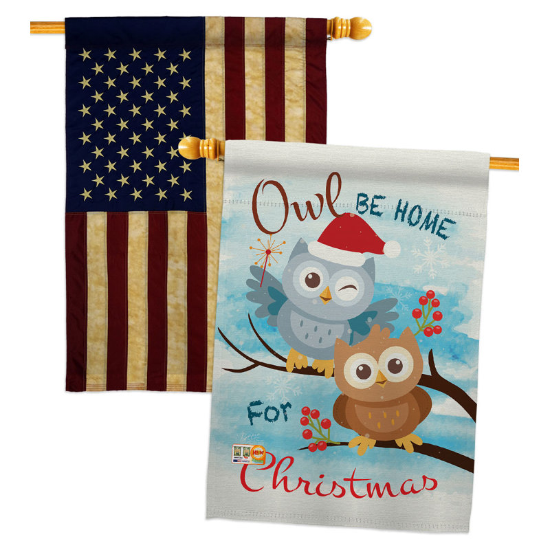 Double Sided 40'' H x 28'' W Polyester Christmas House Flag