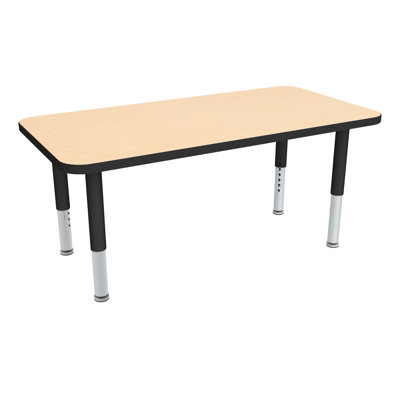 Adjustable Height Rectangular Preschool Classroom Activity Table with Casters