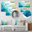 Abstract Sharks Swimming - Shark Metal Wall Art, Modern Metal Print-2030544260