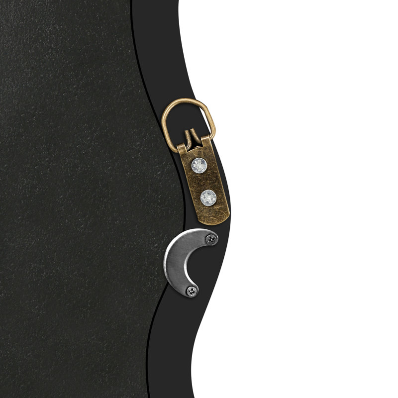 Miroir uni ondulé, Rectangle , 40 po x 28 po , Noir antique