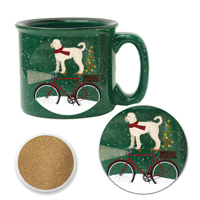 Ensemble de grandes tasses et sous-verres en céramique blanche 15 oz