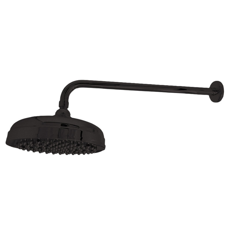 8" Shower Head with 16" Straight Arm & Escutcheon, Unlacquered Oil Rubbed Bronze
