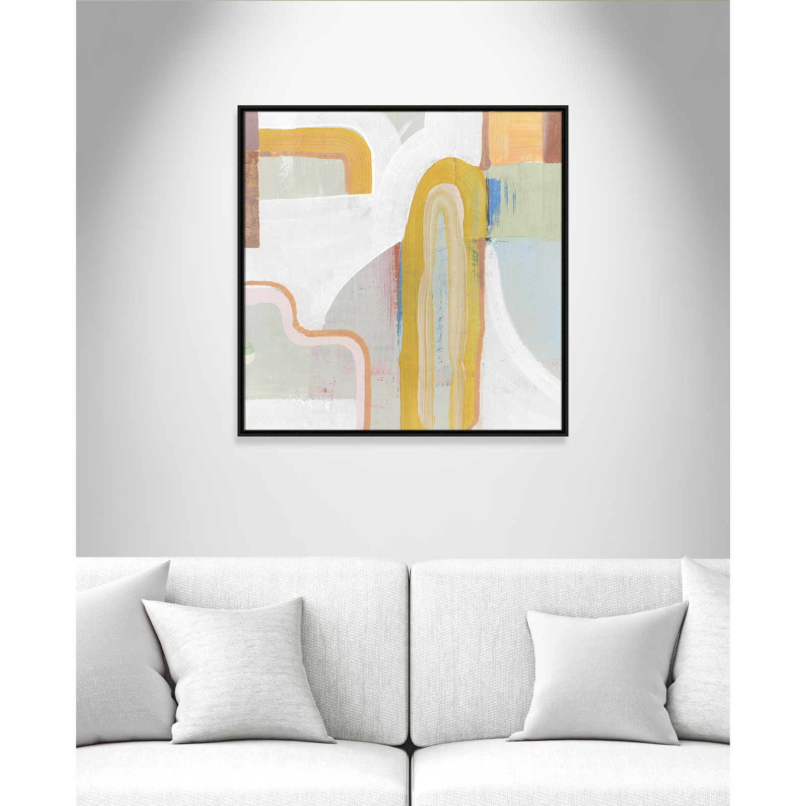 Copeland "Together Again II" Painting by Cartissi, 31.5" H x 31.5" W x 2" D, Espresso 