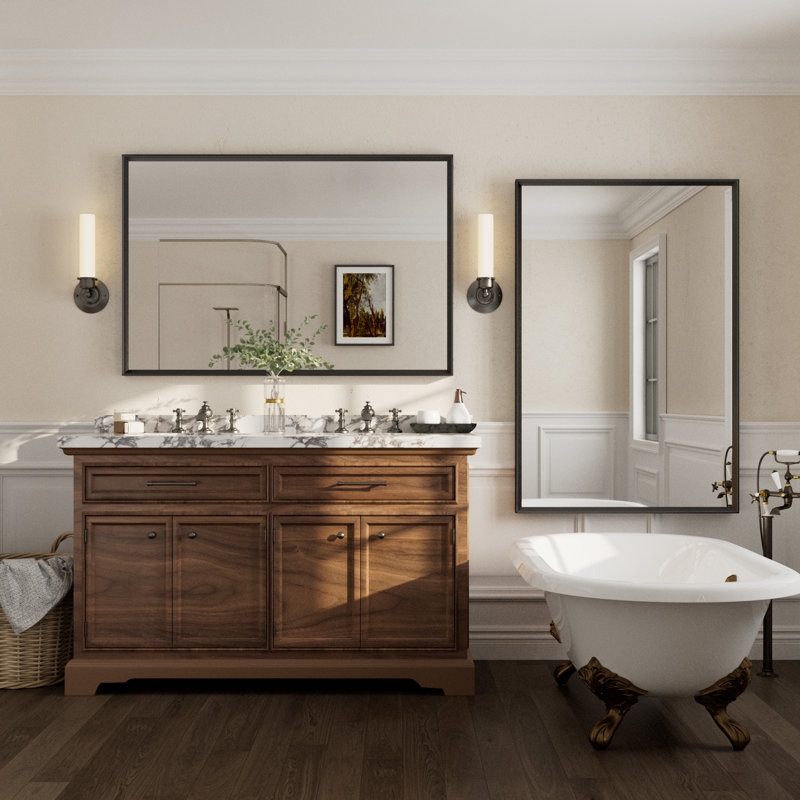 Miroir mural Amara, 48 po x 32 po, Matte Black