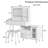 59" Modern Retractable Vanity Desk with LED Mirror | 3-Color Lights, Adjustable Cabinet, Built-in Power Strip, Fluted Glass Door, Compact Glam-1137163713
