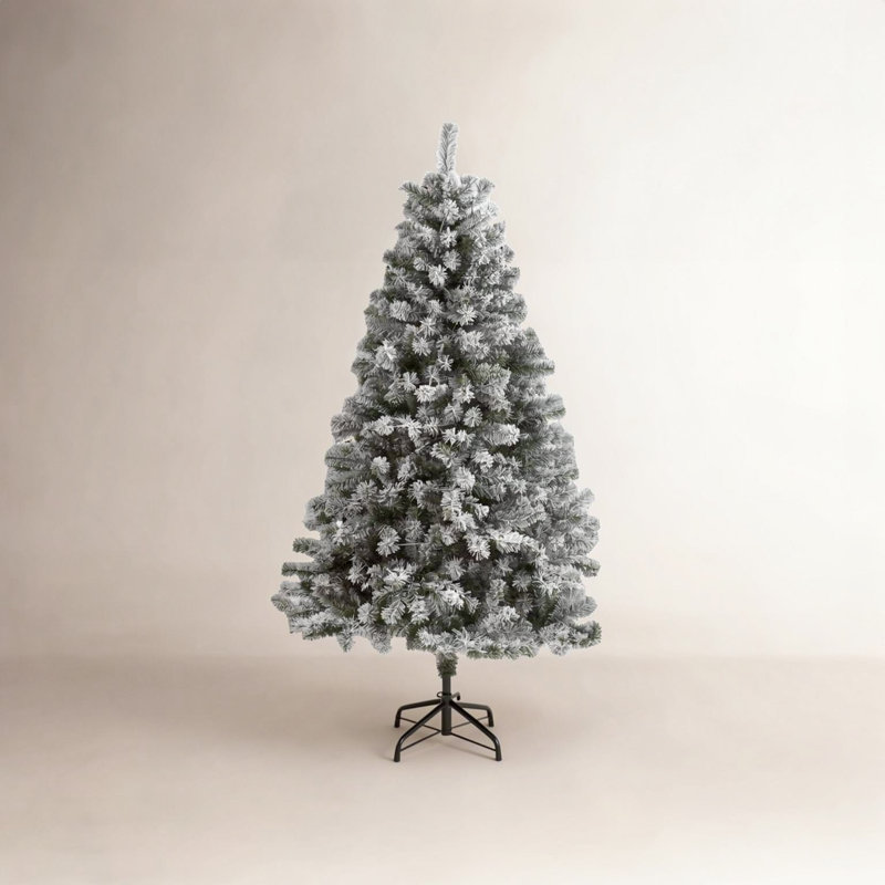 Arbre de Noël artificiel épinette en flocage, H 6 pi