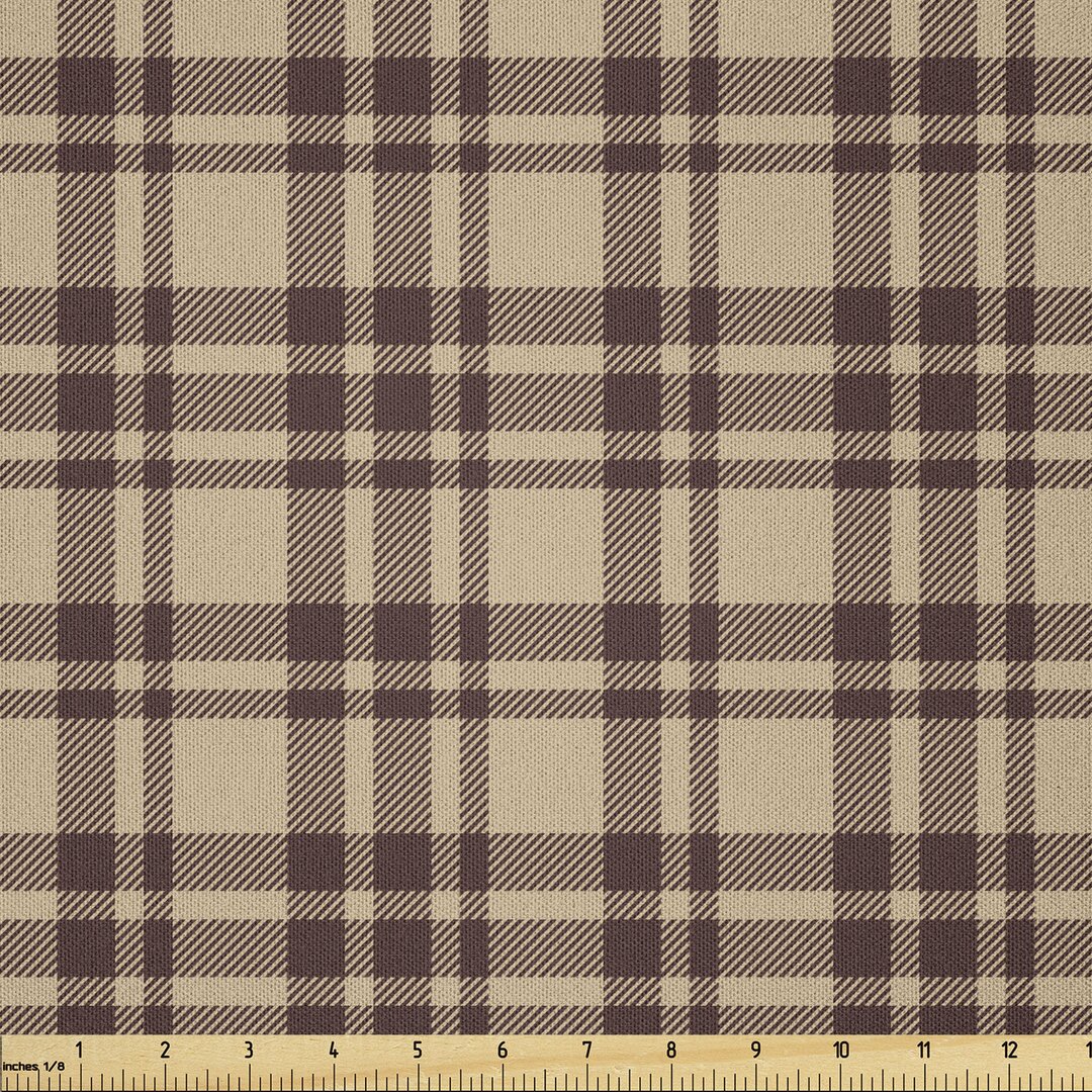 Stoff als Meterware, Altertümlich Tartan, Plaid, Tan Brown