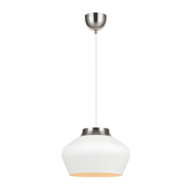 Dowling 1 - Light Dome Pendant, White / Steel