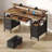 Computer Desk With LED Lights & Power Outlets, Home Office Desk With 4 Drawers, Writing Desk With Keyboard Tray, Study De Sk With Monitor Stand, Work For Home Office-954261624-954261623