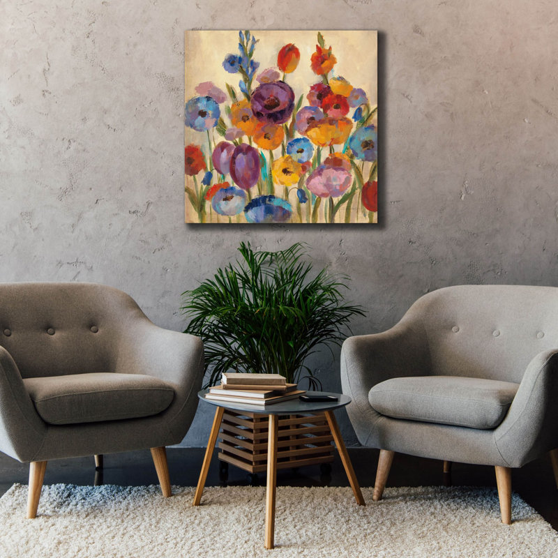 «Garden Hues 1» par Silvia Vassileva, art mural sur toile, 37 po x 37 po