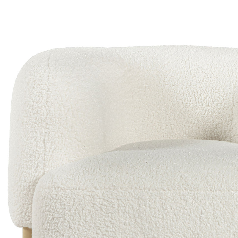 Fauteuil d'appoint Kendricks, Bois de chêne, Tissu ivoire