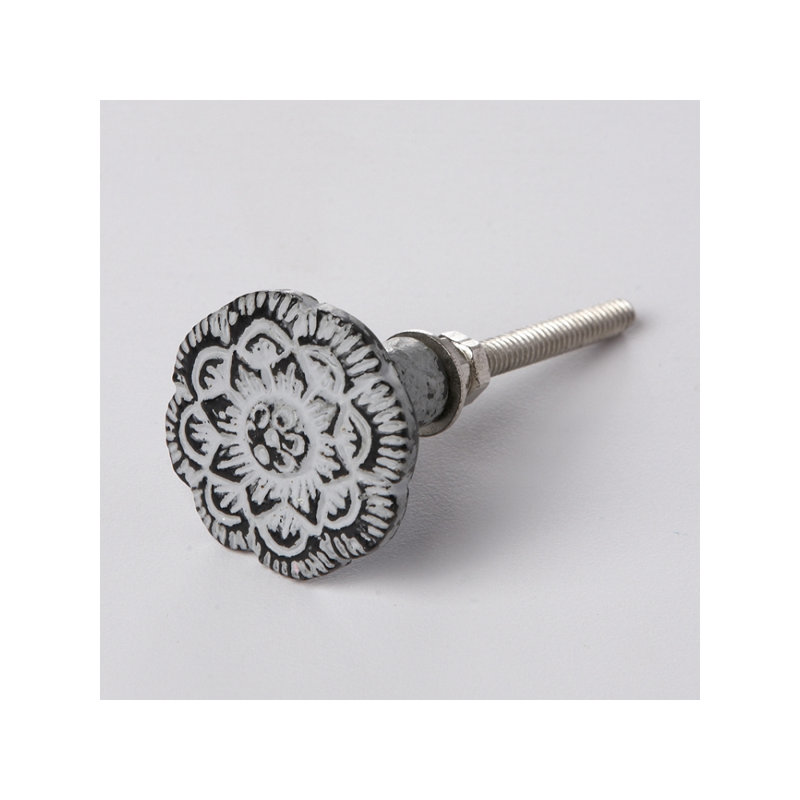 1 1/2" Novelty Knob, White/Black